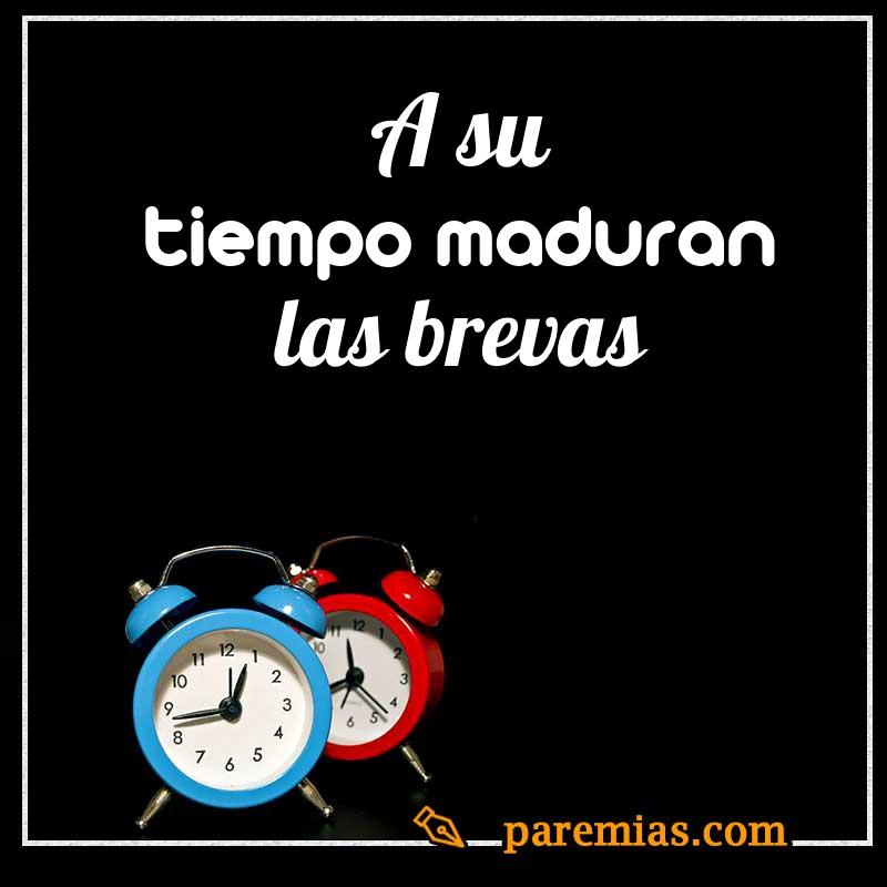 A su tiempo maduran las brevas