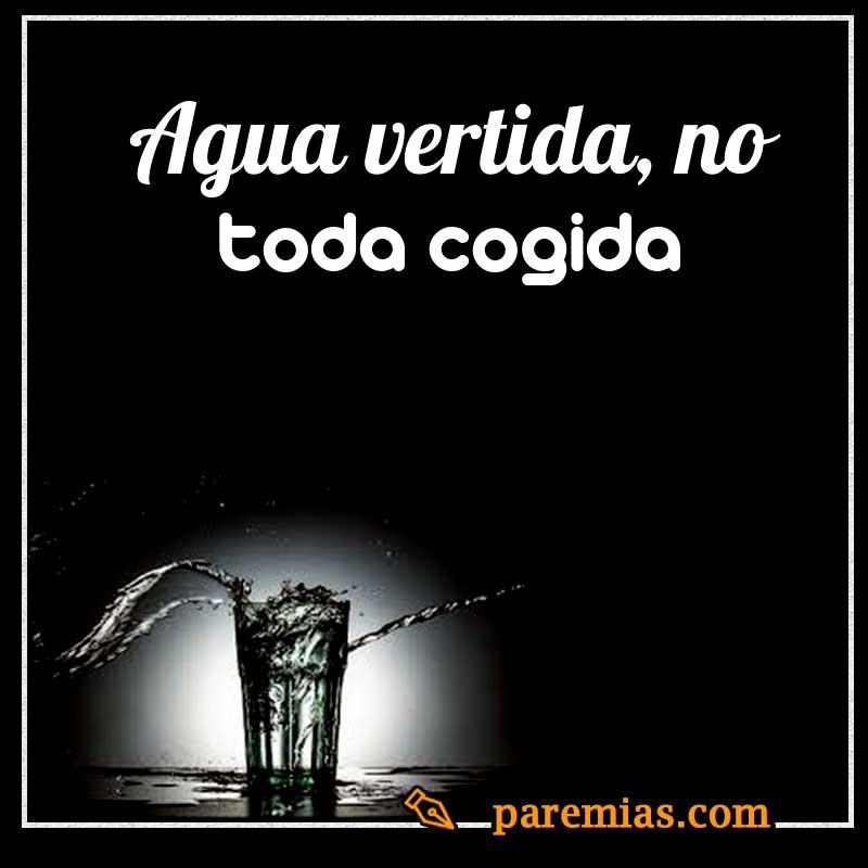Agua vertida, no toda cogida