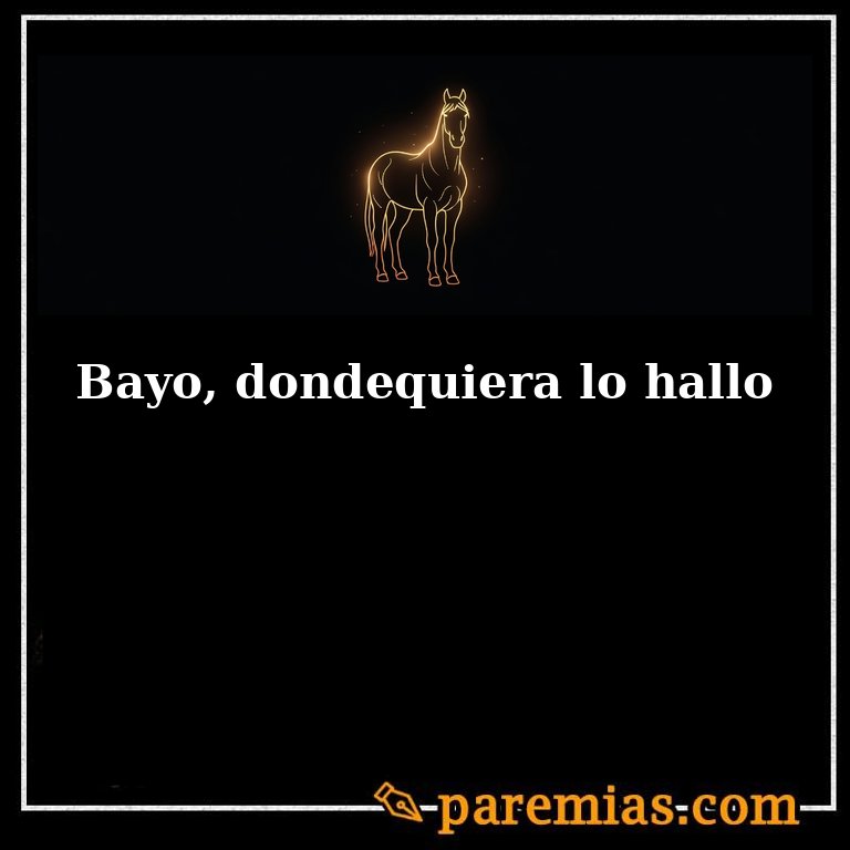 Bayo, dondequiera lo hallo