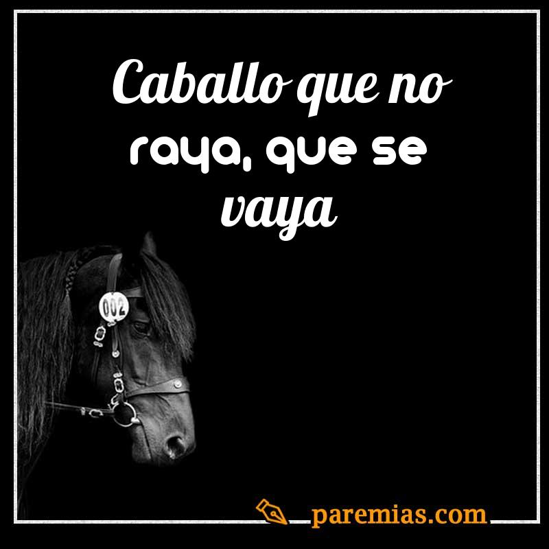 Caballo que no raya, que se vaya
