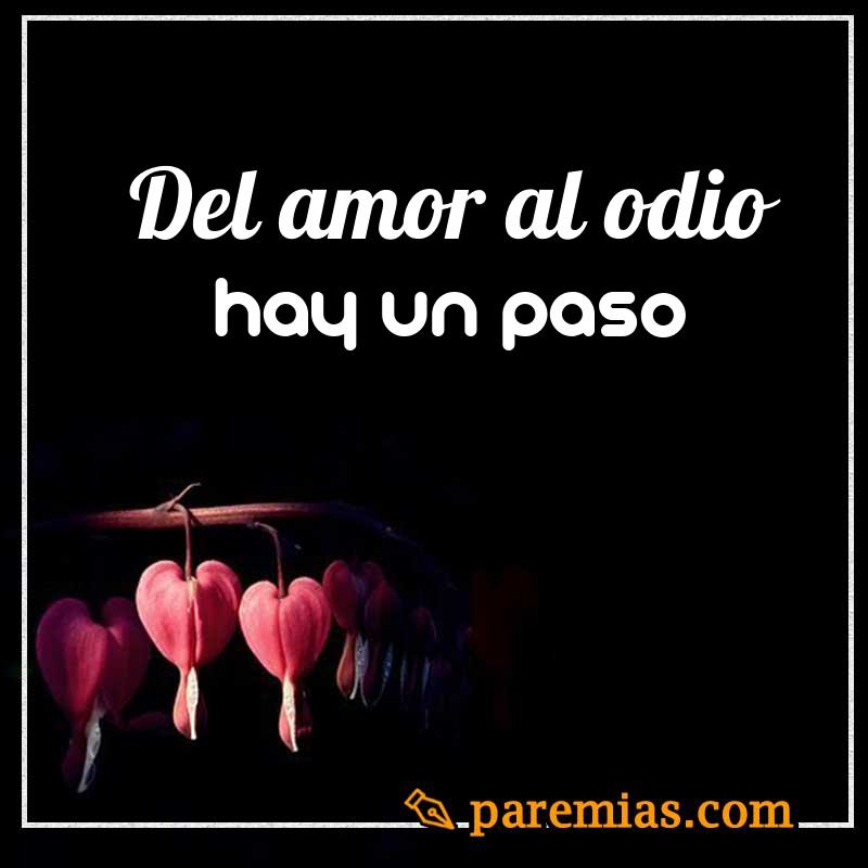 Del amor al odio hay un paso