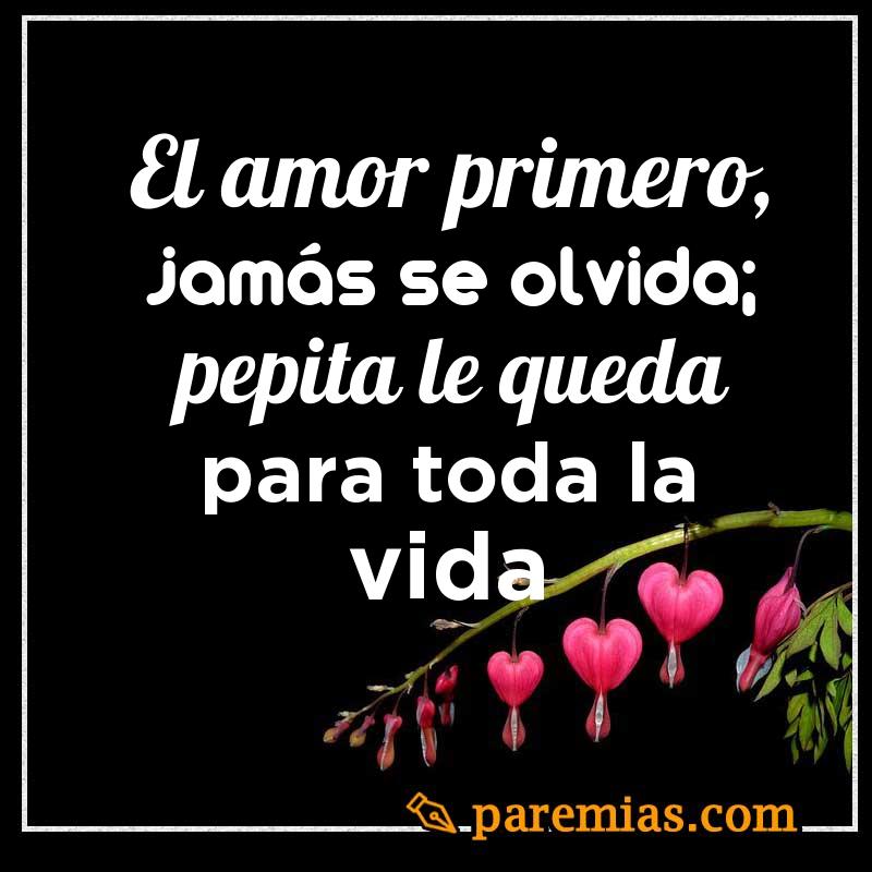 El amor primero, jamás se olvida; pepita le queda para toda la vida