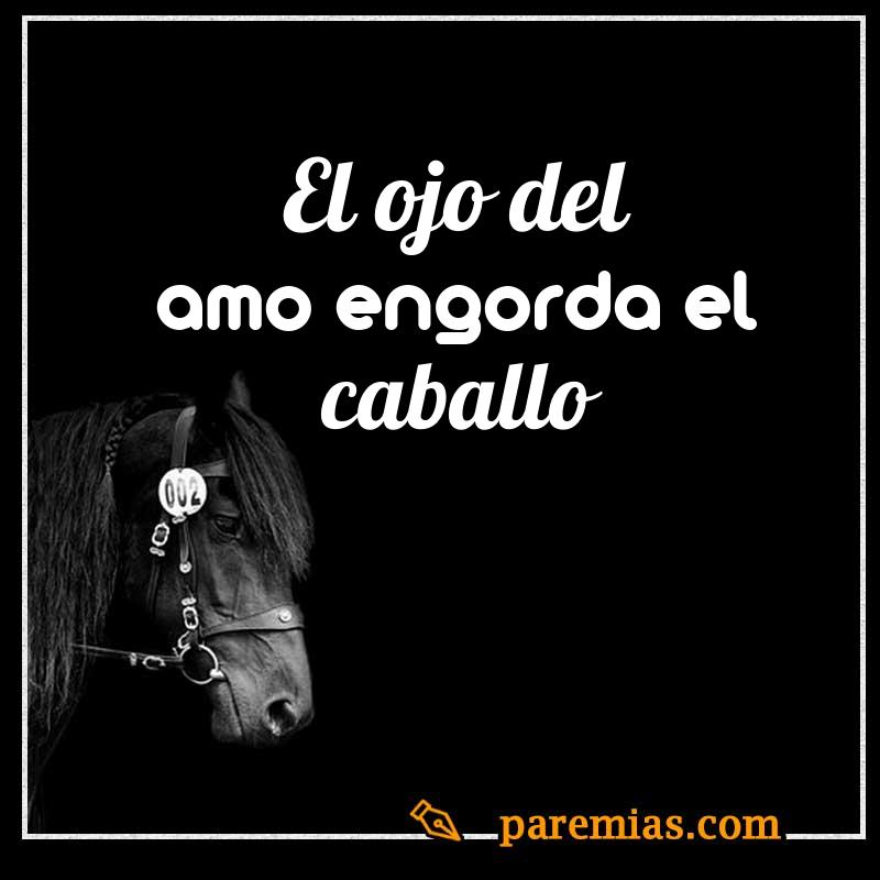 El ojo del amo engorda el caballo