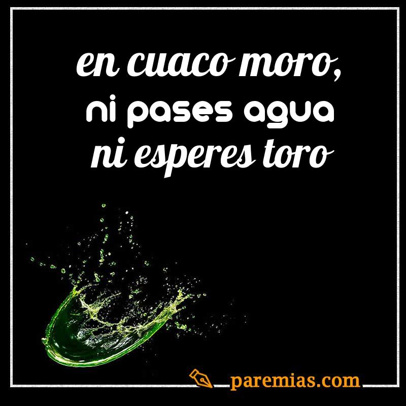 En cuaco moro, ni pases agua ni esperes toro