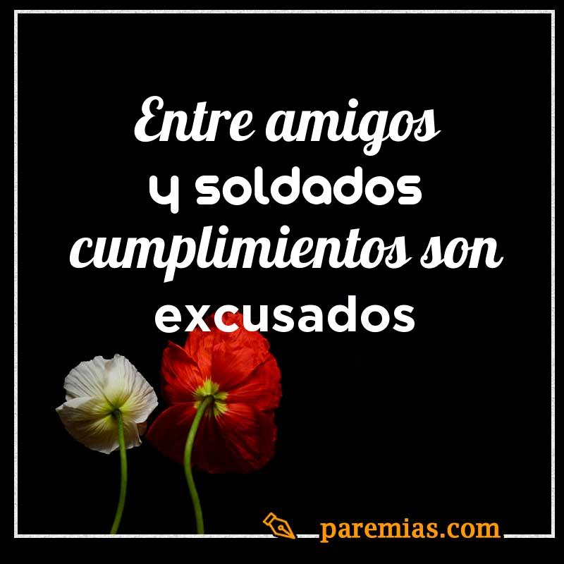 Entre amigos y soldados cumplimientos son excusados