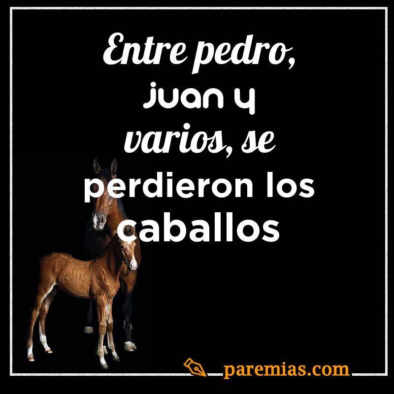 Entre pedro, juan y varios, se perdieron los caballos