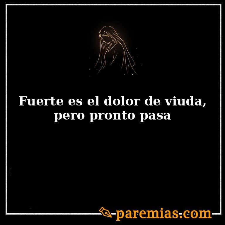 Fuerte es el dolor de viuda, pero pronto pasa