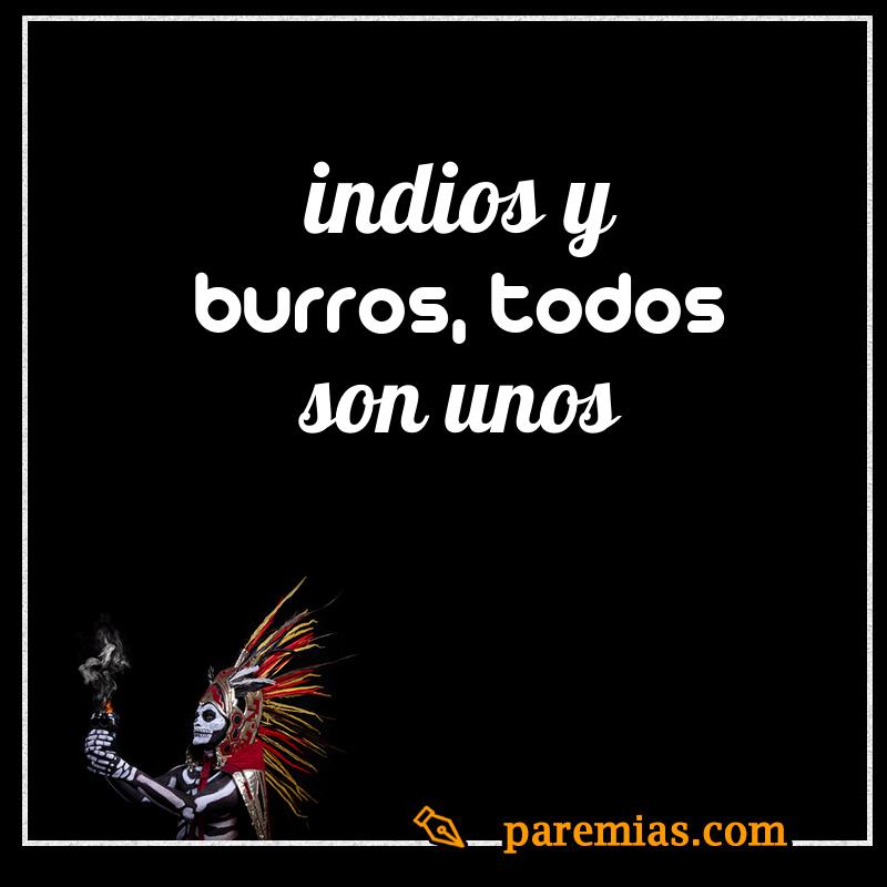 Indios y burros, todos son unos
