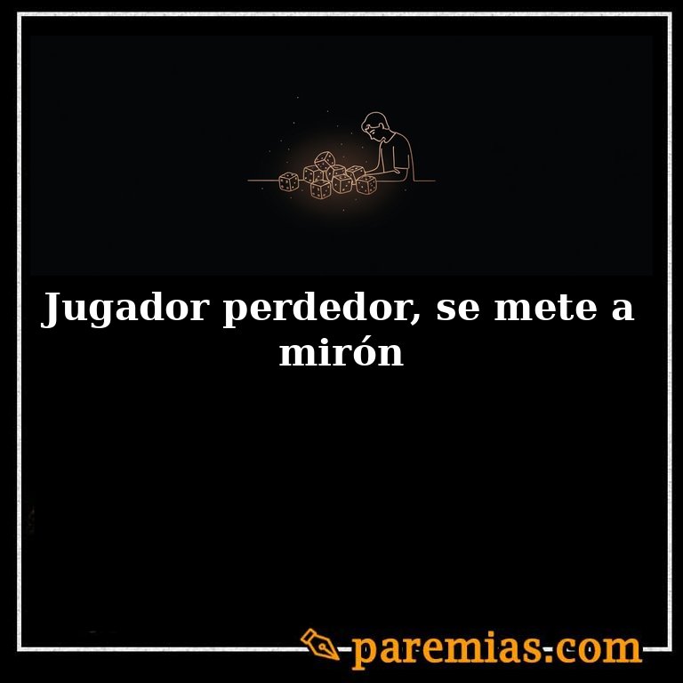 Jugador perdedor, se mete a mirón