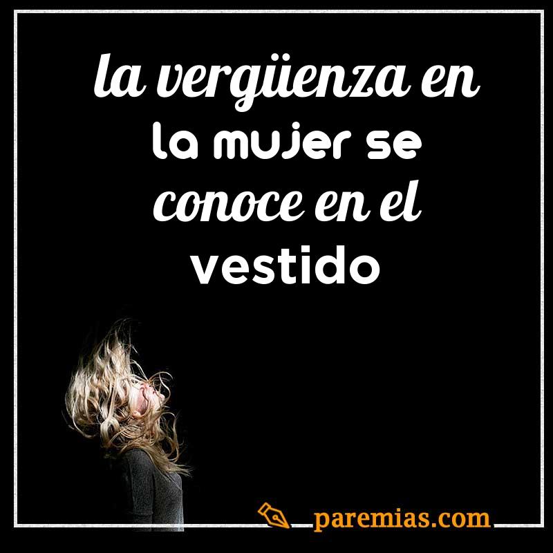 La vergüenza en la mujer se conoce en el vestido