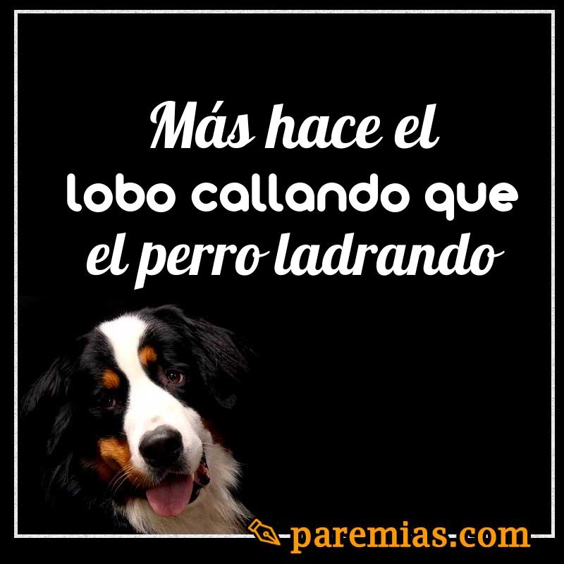 Más hace el lobo callando que el perro ladrando