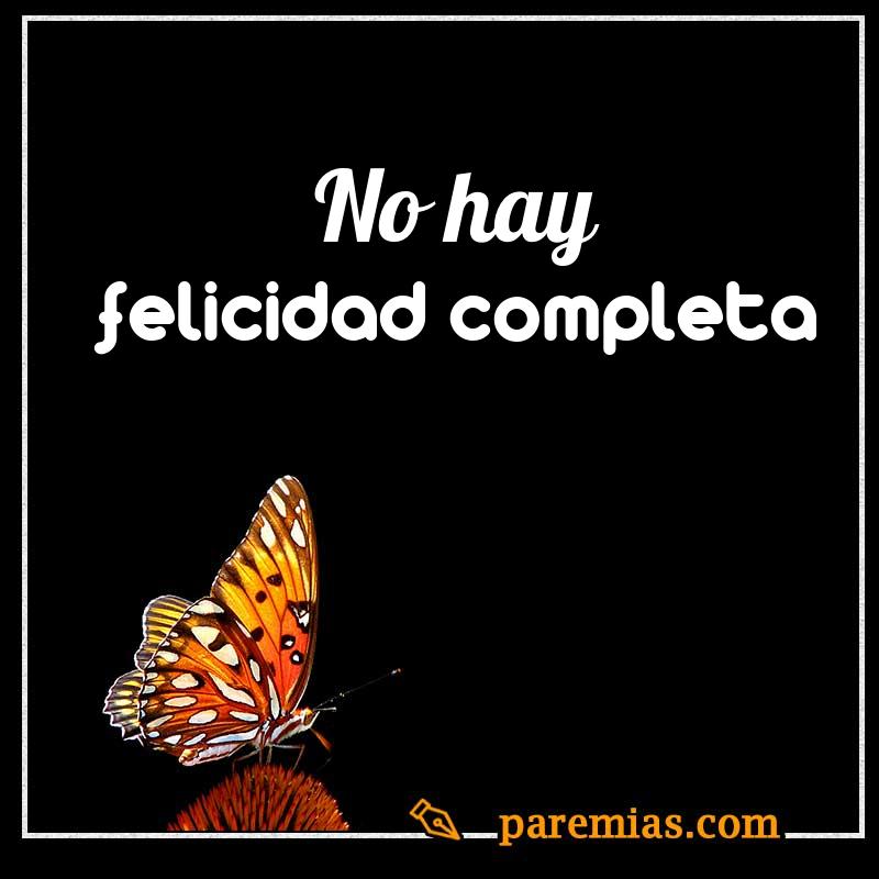 No hay felicidad completa