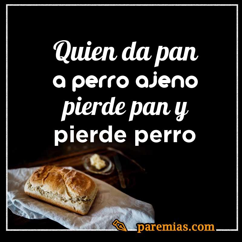 Quien da pan a perro ajeno pierde pan y pierde perro