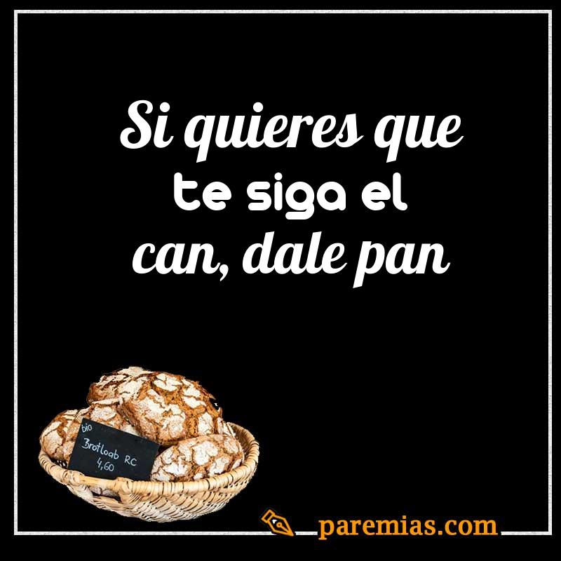 Si quieres que te siga el can, dale pan